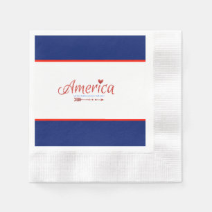 Red, white, blue, flag, stars, arrows, 4th of July Napkins