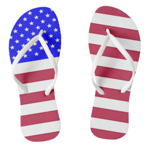Red, White & Blue Flip Flops
