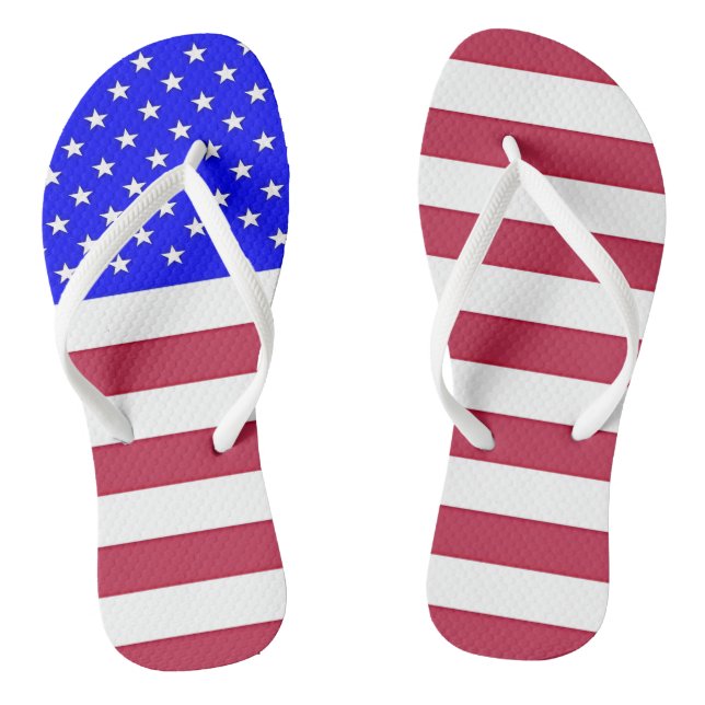 Red, White & Blue Flip Flops (Footbed)