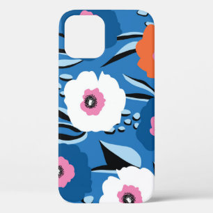 Red White Blue: Floral Scandinavian. iPhone 12 Case