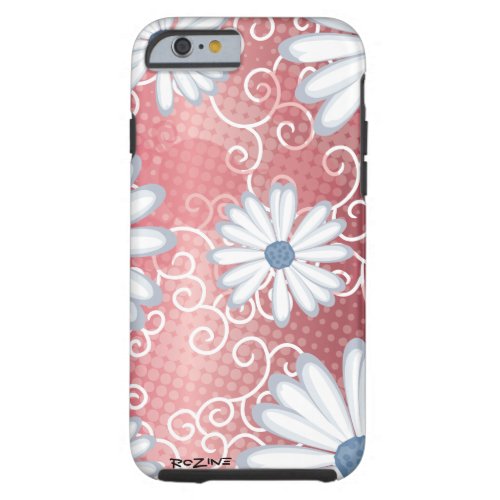 Red White Blue Floral Tribal Daisy Tattoo Pattern Tough iPhone 6 Case