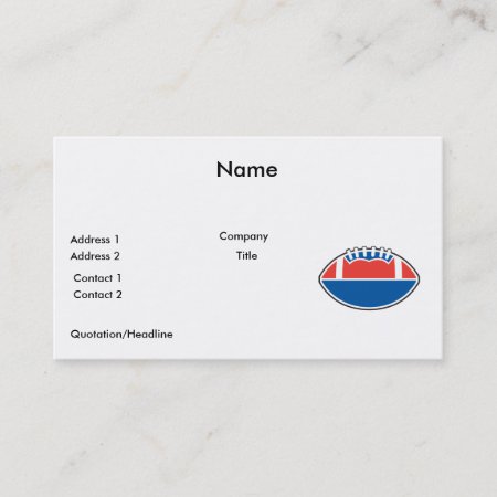 Red White Blue Football Icon Graphic Business Card