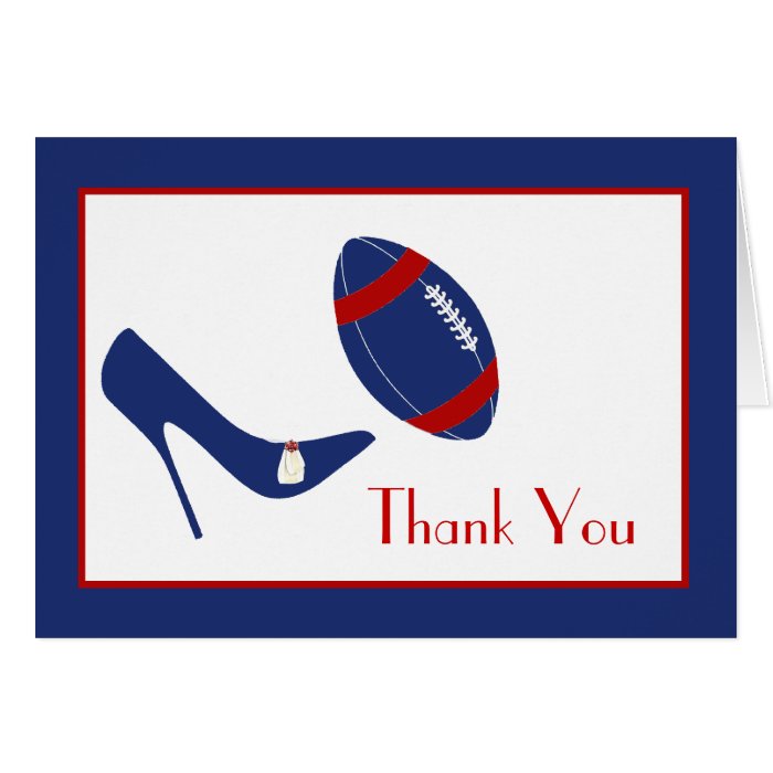 Red, White, &amp; Blue Football Theme Thank You Card | Zazzle