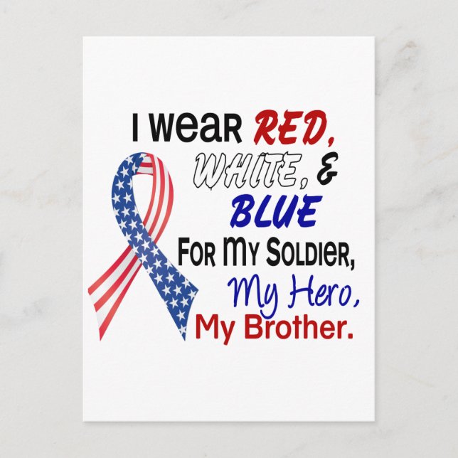 Red White Blue For My Brother Postcard (Front)