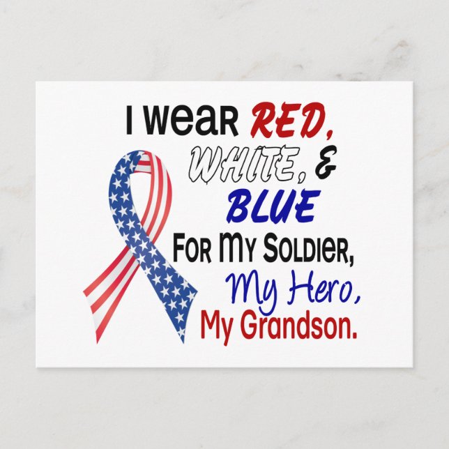 Red White Blue For My Grandson Postcard (Front)