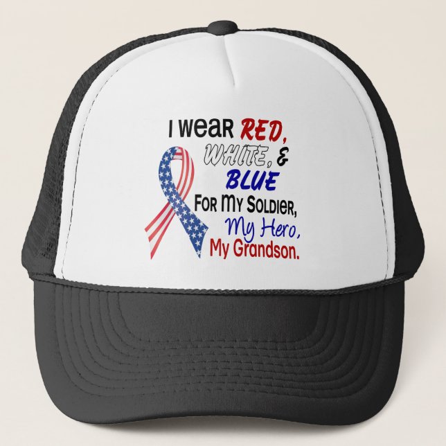 Red White Blue For My Grandson Trucker Hat (Front)