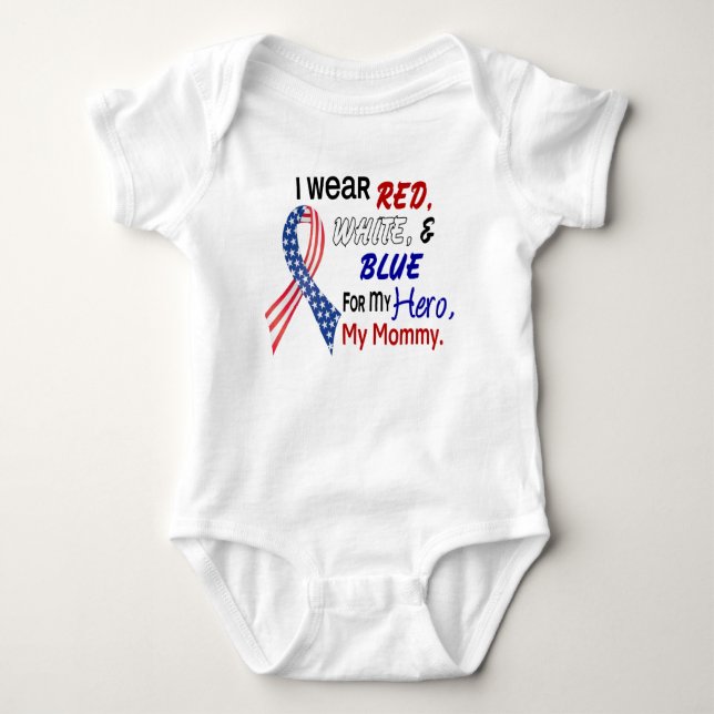 Red White Blue For My Mommy Baby Bodysuit (Front)