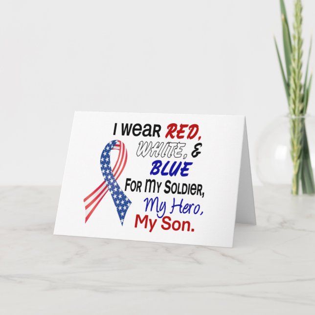 Red White Blue For My Son Card (Front)