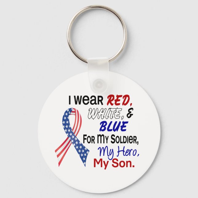 Red White Blue For My Son Keychain (Front)