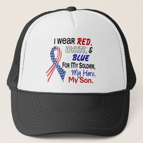 Red White Blue For My Son Trucker Hat