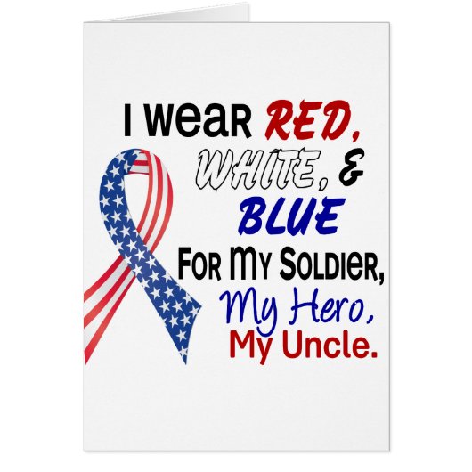 Red White Blue For My Uncle Cards (Front)