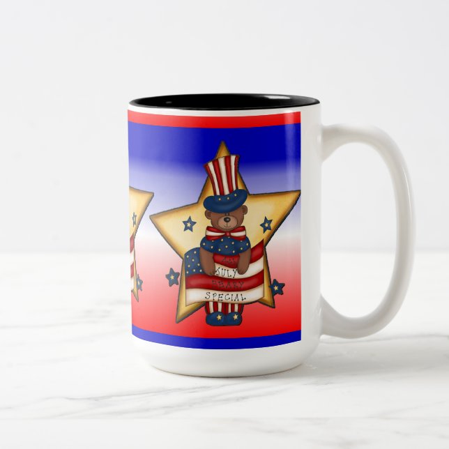 Red White & Blue Fourth Of July Bear Mug (Right)