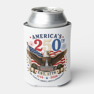 Red White Blue Fourth Of July Can Cooler