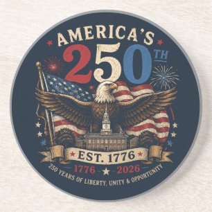 Red White Blue Fourth Of July Coaster