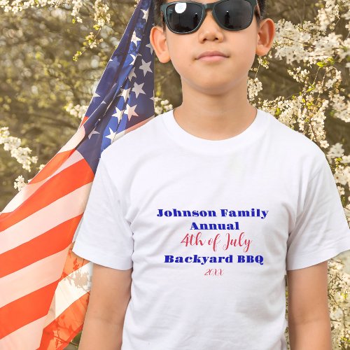 Red White Blue Fourth of July Family Reunion BBQ T_Shirt