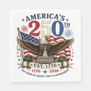 Red White Blue Fourth Of July Napkins