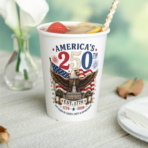 Red White Blue Fourth Of July Paper Cups