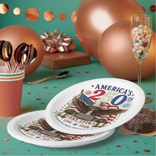 Red White Blue Fourth Of July Paper Plates