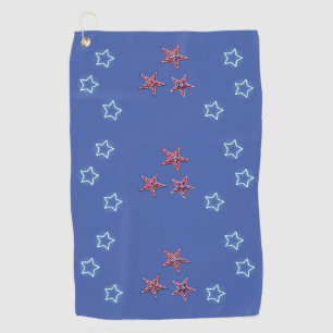 Red white blue fourth of July stars Golf Towel