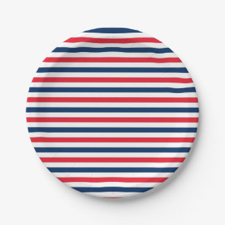 Red White & Blue Fun Family Friends Celebration Paper Plates