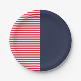 Red White & Blue Fun Friends Family Celebration Paper Plates