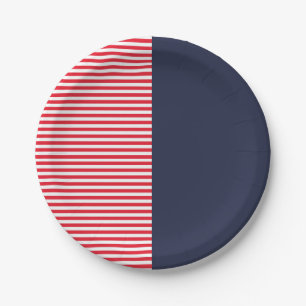 Red White & Blue Fun Friends Family Celebration Paper Plates