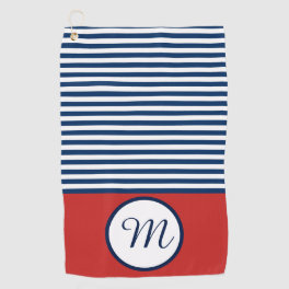 Red White & Blue Fun Monogram Golf Towel