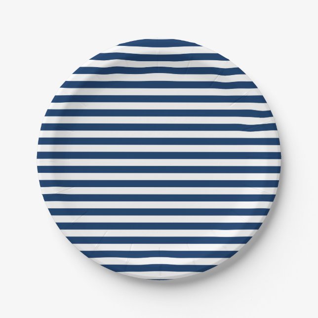 Red White & Blue Fun Patriotic Celebration Paper Plates (Front)