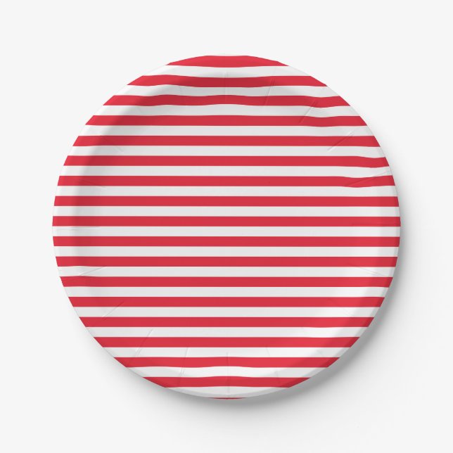 Red White & Blue Fun Patriotic Celebration Paper Plates (Front)
