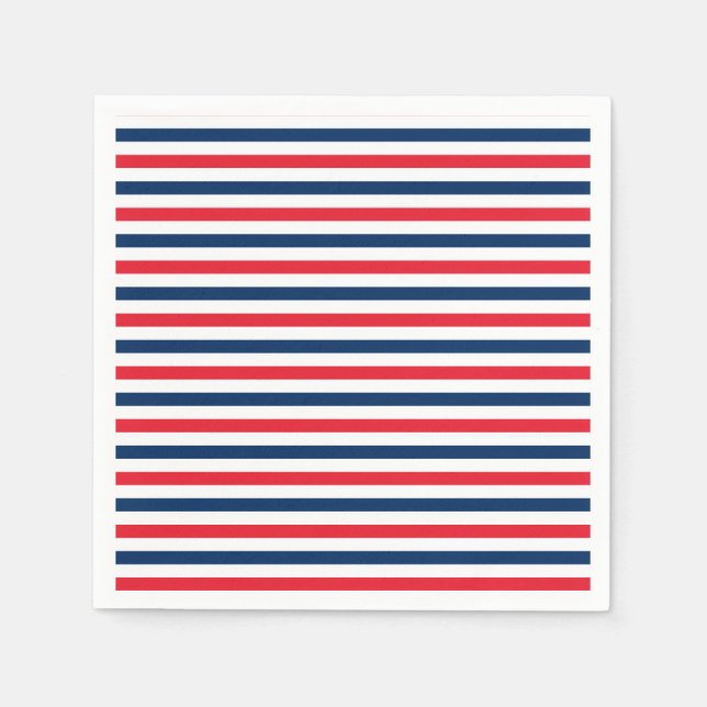 Red White & Blue Fun Patriotic Freedom Celebration Napkins (Front)