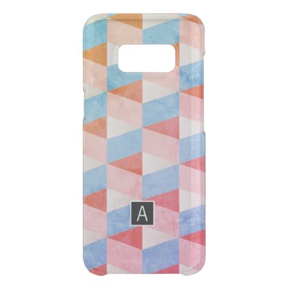 Red White &amp; Blue Geometric Cubes | Monogrammed Uncommon Samsung Galaxy S8 Case