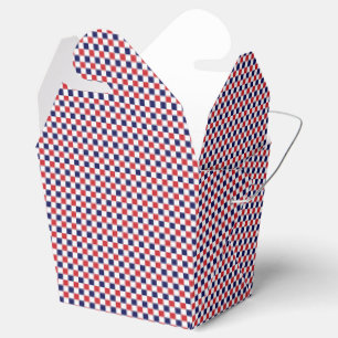 Red,White,Blue Gingham-PARTY FAVOR BOX, take out Boxes