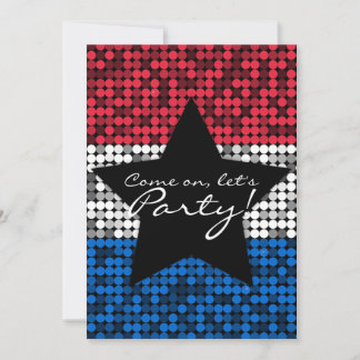Red White & Blue Glam Custom Invitation