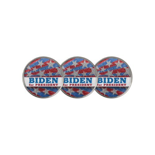 Red White Blue Glitter American Campaign Template Golf Ball Marker