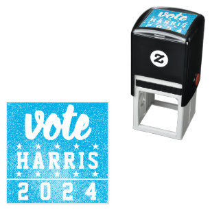 Red White Blue Glitter American Campaign Template Self-inking Stamp