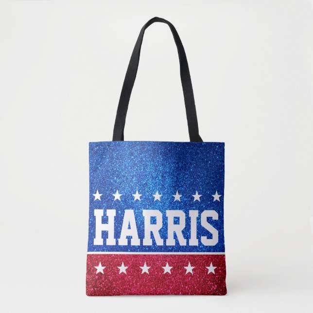 Red White Blue Glitter American Campaign Template Tote Bag (Front)