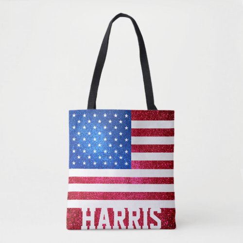 Red White Blue Glitter American Campaign Template Tote Bag