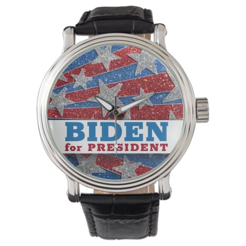 Red White Blue Glitter American Campaign Template Watch
