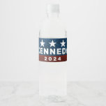 Red White Blue Glitter American Campaign Template Water Bottle Label