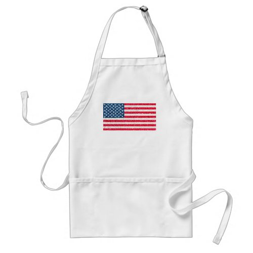Red White Blue Glitter Patriotic American USA Flag Adult Apron