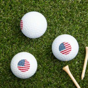 Red White Blue Glitter Patriotic American USA Flag Golf Balls