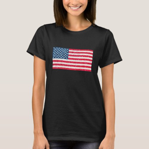 Red White Blue Glitter Patriotic American USA Flag T_Shirt