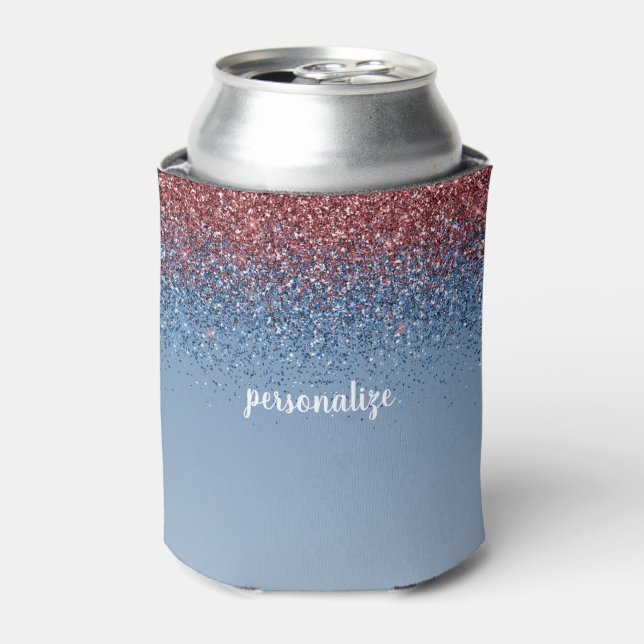 Red White Blue Glitz Can Cooler (Can Front)