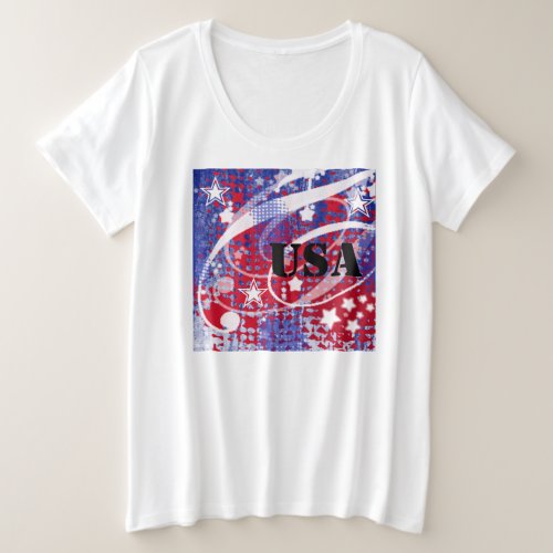 Red White  Blue Glory Personalized Plus Size T_Shirt