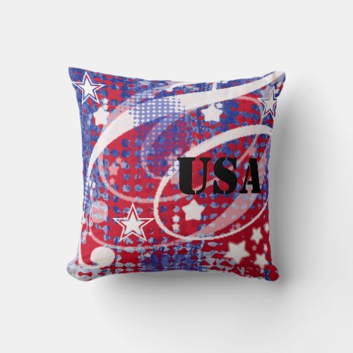 Red White  Blue Glory Personalized Throw Pillow