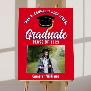 Red White Blue Graduate Custom Graduation Foam Board