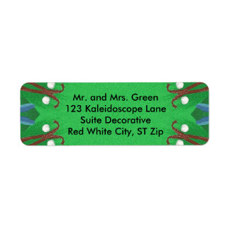 Red White Blue Green Kaleidoscope Christmas Labels