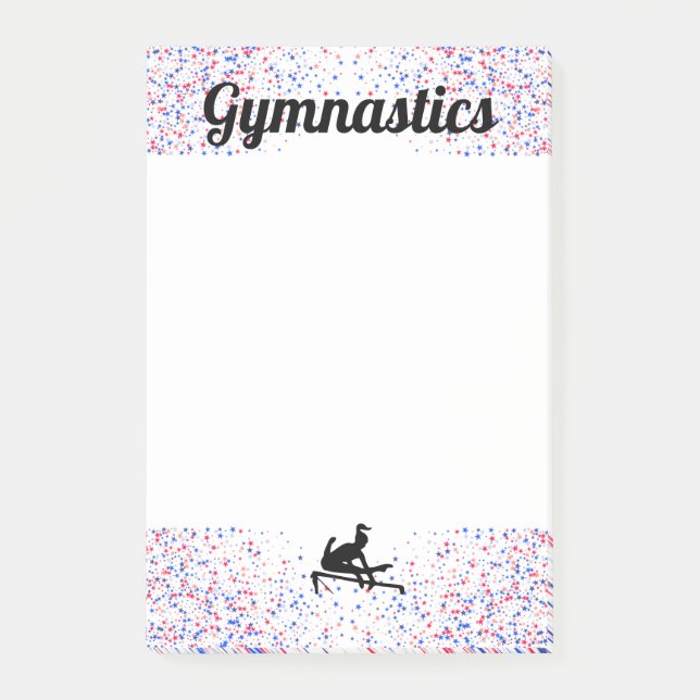 Red, White, Blue Gymnastics Uneven Bars Post-it Notes (Front)