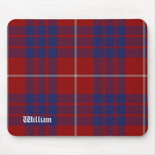 Red, White, & Blue Hamilton Tartan Plaid Mouse Pad (Front)