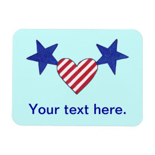Red White Blue Heart Stars and Stripes Flex Magnet